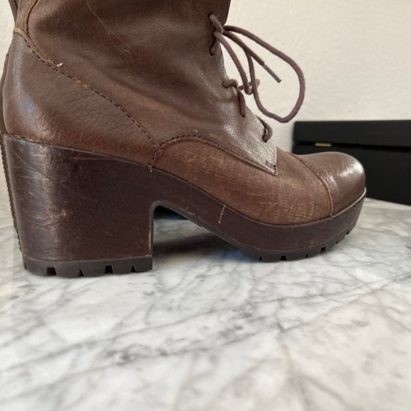 Kork-Ease siz Lace Up Leather Boots, 3 inch heals, 3/4 inch platforms, lug soles - Picture 8 of 8